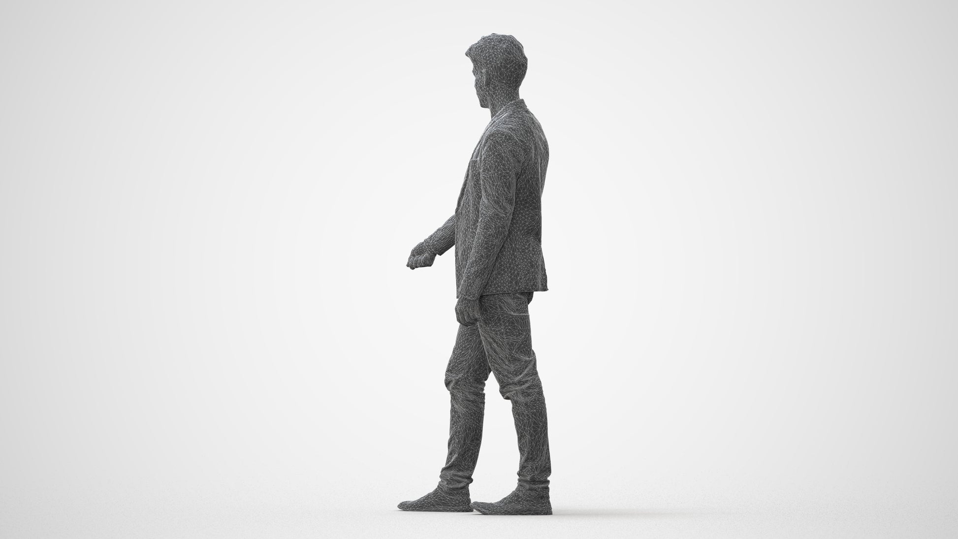 3D people model man casual door, scanned human for 3ds Max rendering, square thumbnail