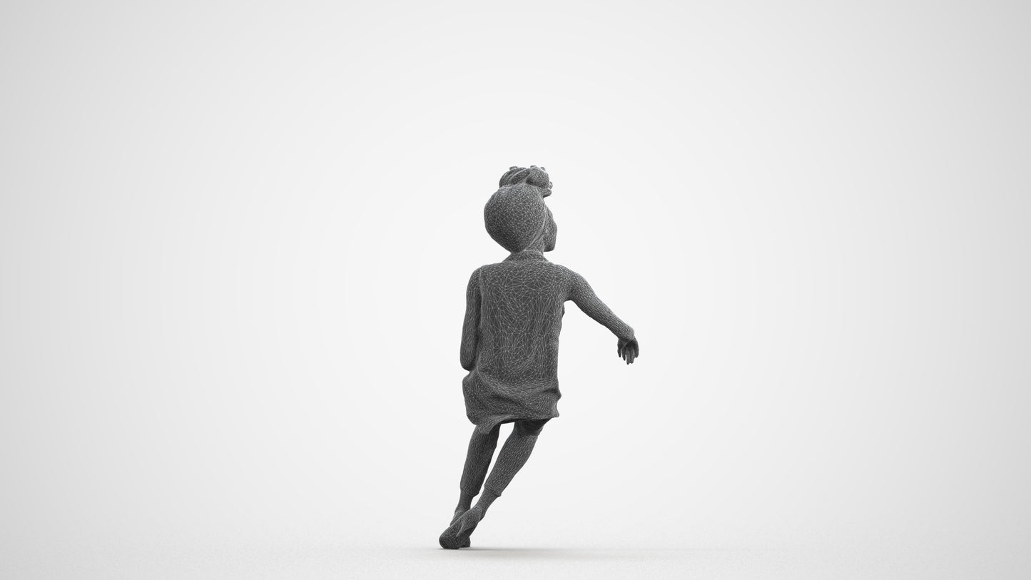 3D people model woman casual sitting, scanned human for 3ds Max rendering, wireframe front view