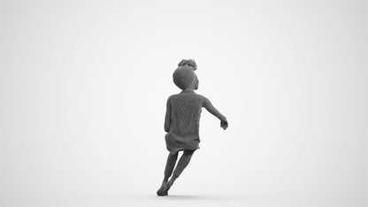 3D people model woman casual sitting, scanned human for 3ds Max rendering, wireframe front view