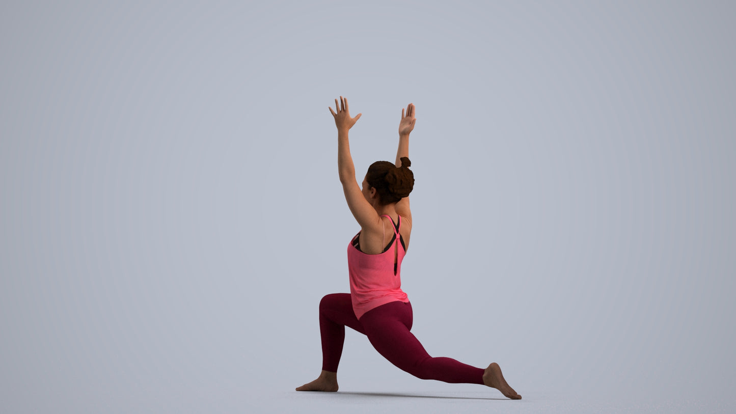 realistic 3D people woman sport, render-ready for V-Ray and Corona, FBX OBJ, front view render