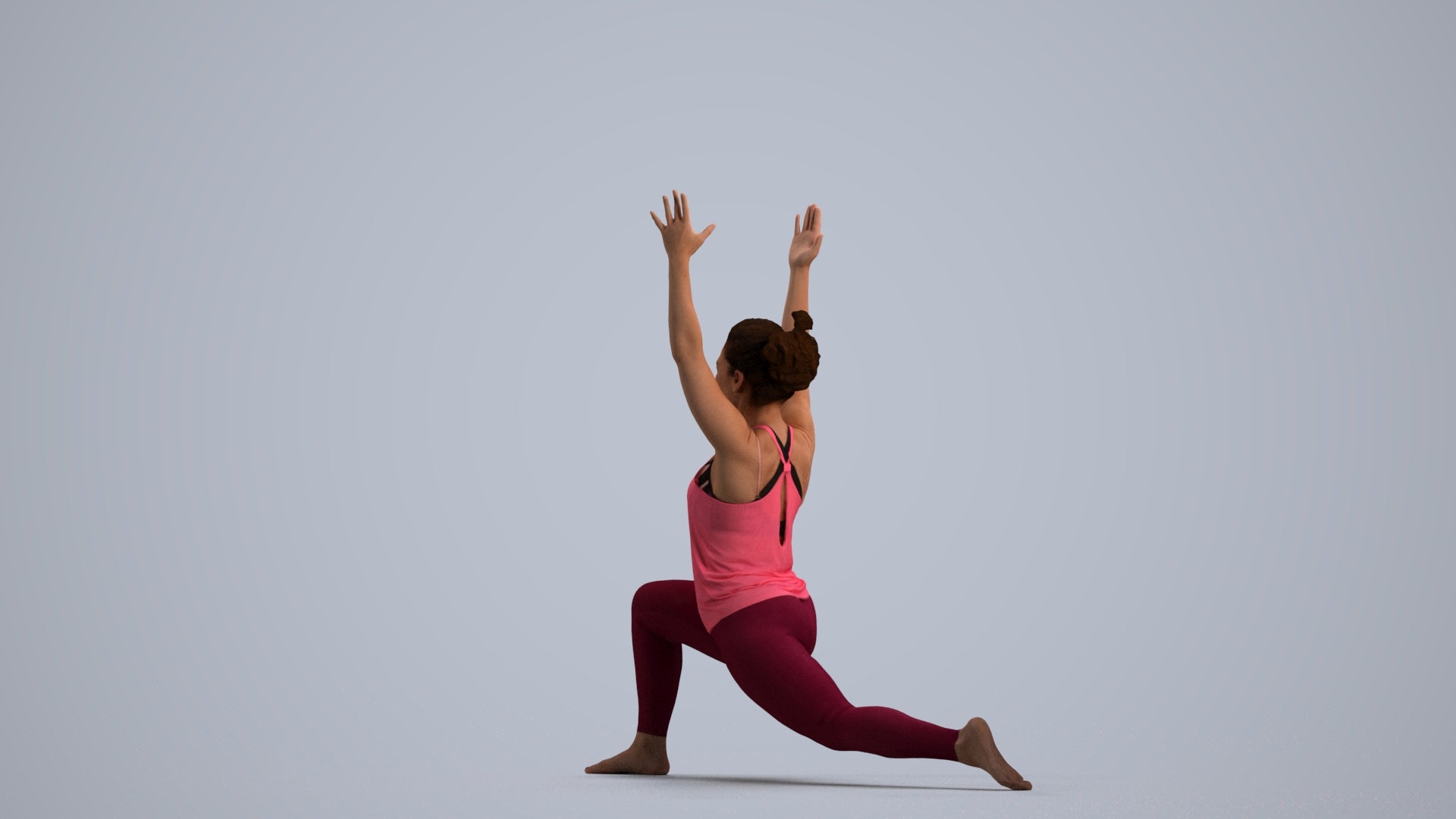 realistic 3D people woman sport, render-ready for V-Ray and Corona, FBX OBJ, front view render