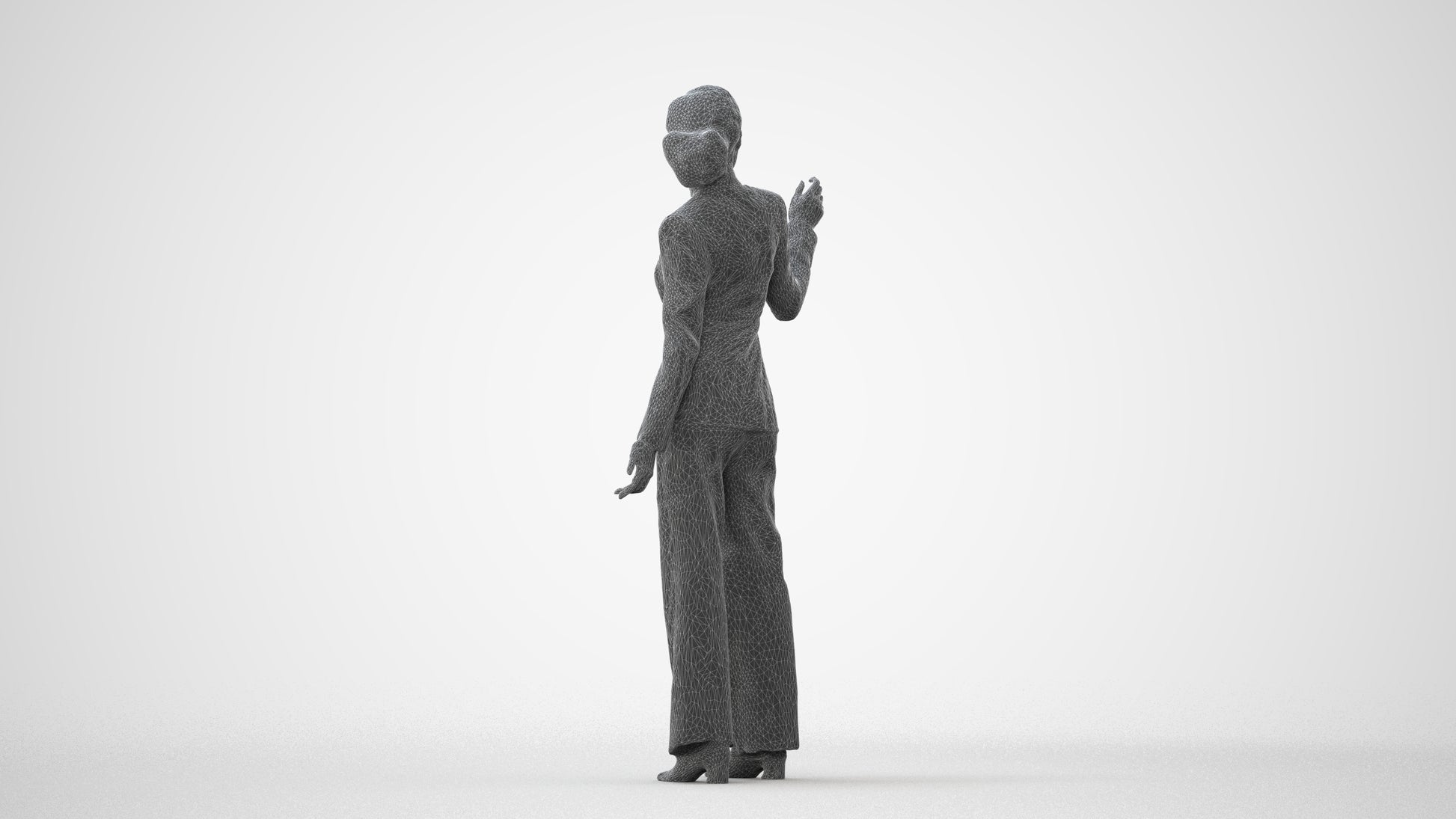 realistic 3D woman business, scanned archviz people for Blender and 3ds Max, square thumbnail