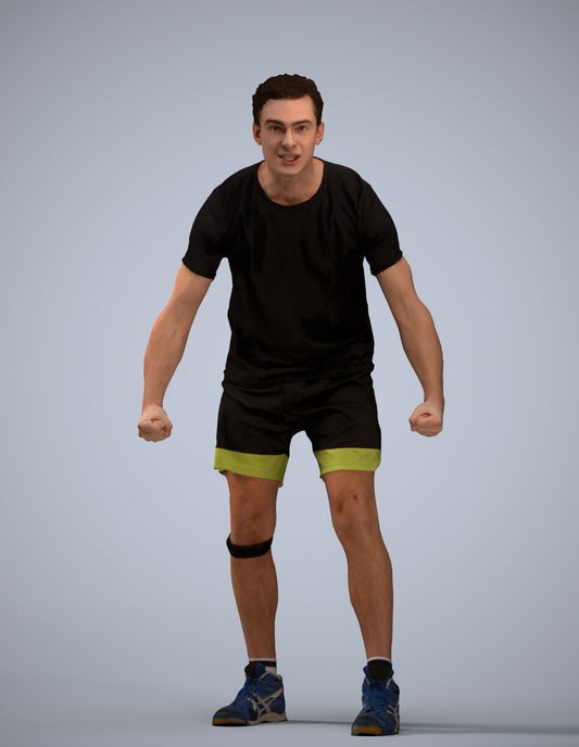 3D people model man sport, scanned human for 3ds Max rendering