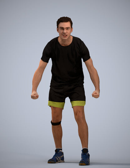 3D people model man sport, scanned human for 3ds Max rendering