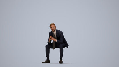 realistic 3D people man business, render-ready for V-Ray and Corona, FBX OBJ, top-down view render