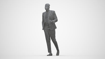 scanned 3D man formal formalaffairs, photogrammetry people for Enscape and V-Ray, wireframe back view
