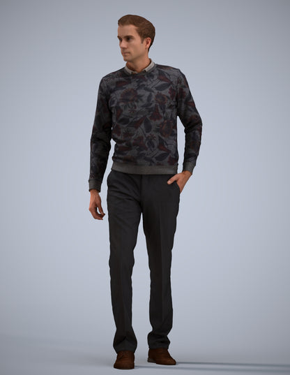 realistic 3D people man casual standing, render-ready for V-Ray and Corona, FBX OBJ