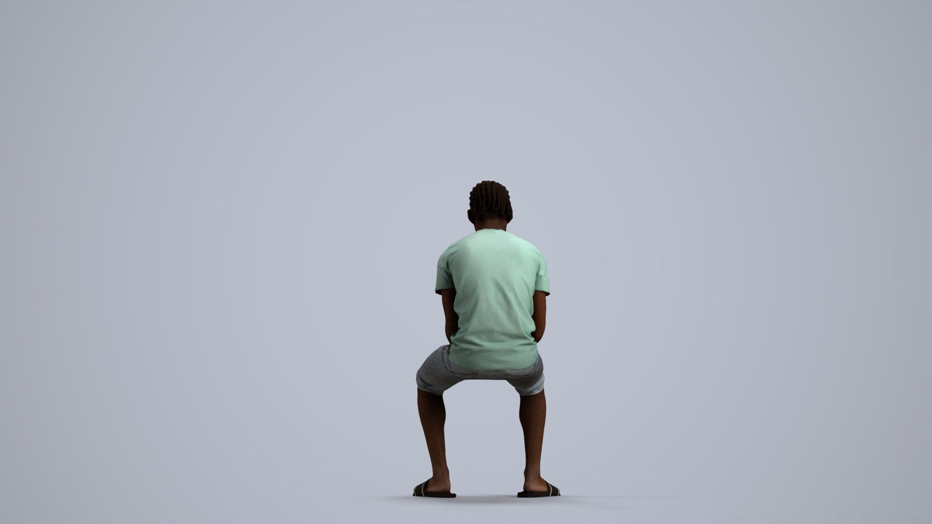 3D human model boy casual kids, photogrammetry scanned person for archviz, front view render