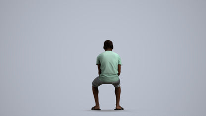 3D human model boy casual kids, photogrammetry scanned person for archviz, front view render