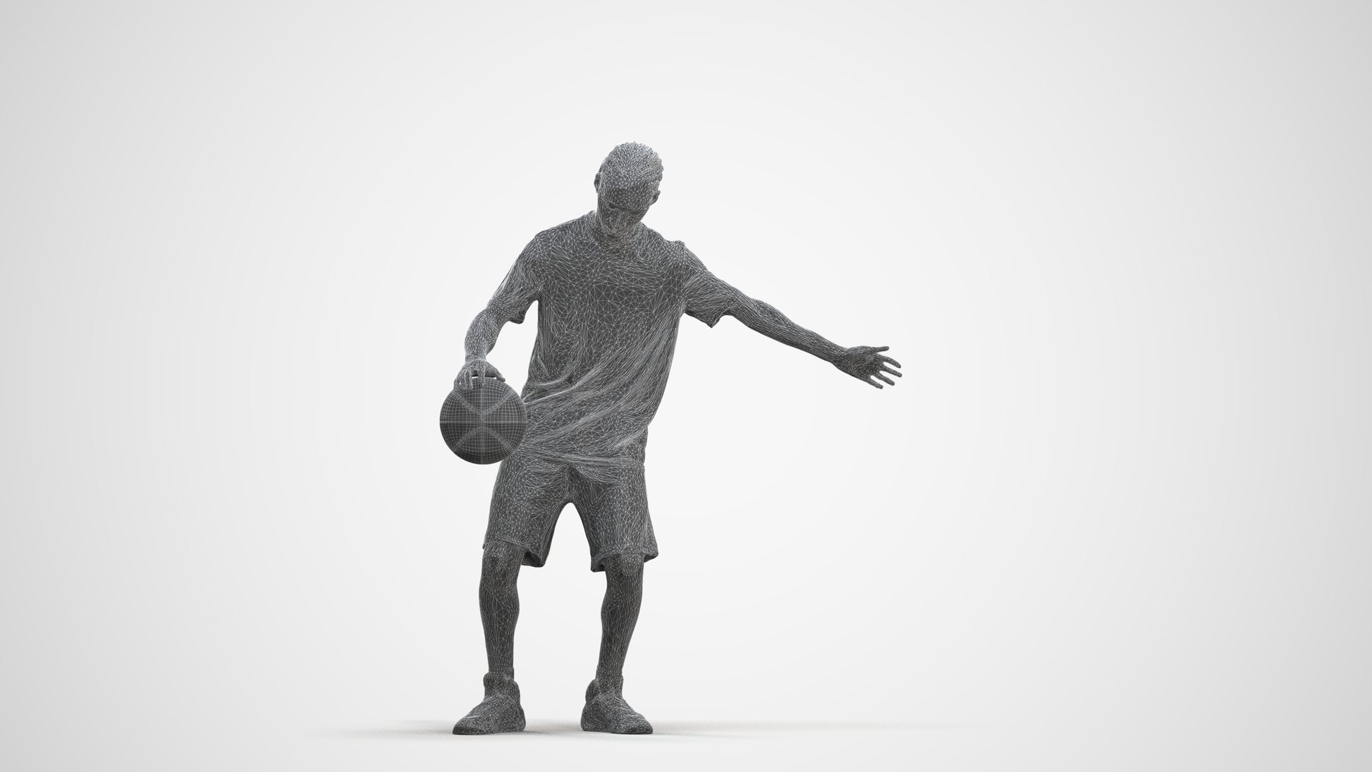 3D people model boy sport, scanned human for 3ds Max rendering, three-quarter front view render