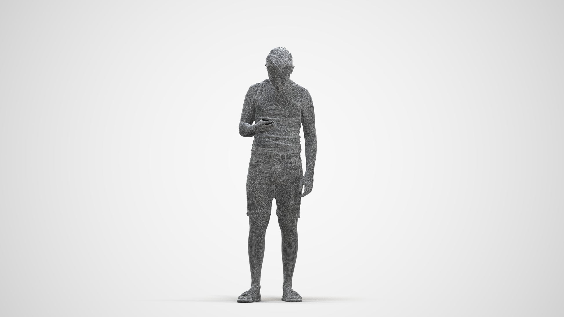 3D scanned boy kids casual, photorealistic archviz people for Enscape and SketchUp, three-quarter front view render
