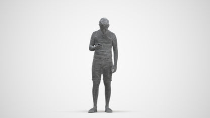 3D scanned boy kids casual, photorealistic archviz people for Enscape and SketchUp, three-quarter front view render