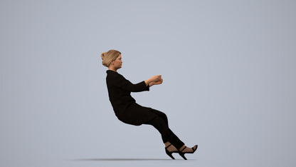 scanned 3D woman business driving, photogrammetry people for Enscape and V-Ray, side view render