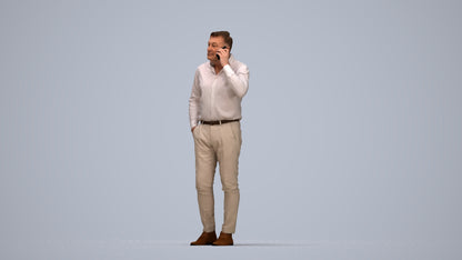 realistic 3D people man casual standing, render-ready for V-Ray and Corona, FBX OBJ, top-down view render