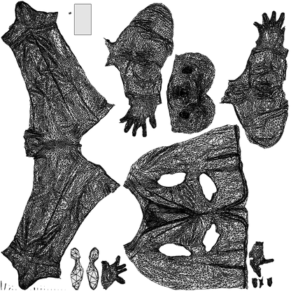 scanned 3D man business, photogrammetry people for Enscape and V-Ray, wireframe top-down view