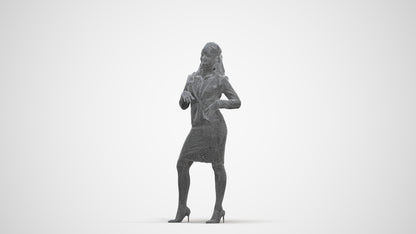 photogrammetry 3D woman business, realistic human model archviz FBX, three-quarter front view render