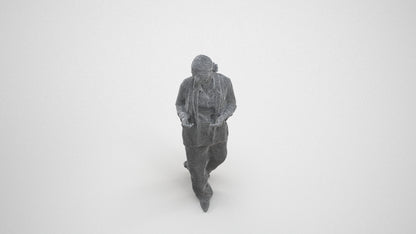 3D people model woman business walking, scanned human for 3ds Max rendering, wireframe three-quarter view