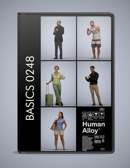 5 3D scanned people standing, photorealistic archviz pack for Enscape and SketchUp