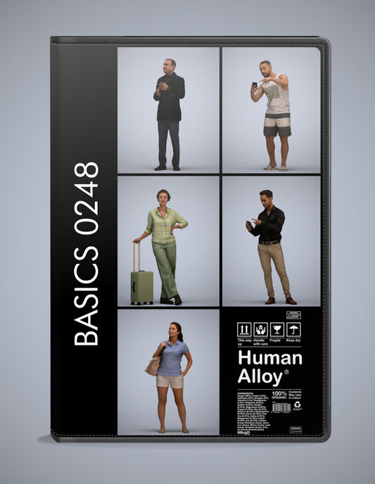 5 3D scanned people standing, photorealistic archviz pack for Enscape and SketchUp