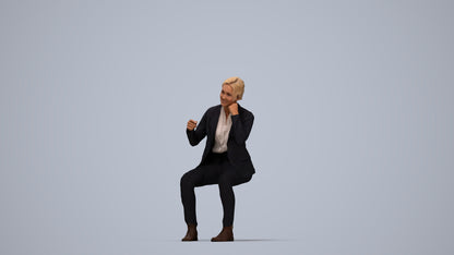 3D scanned woman business, photorealistic archviz people for Enscape and SketchUp, top-down view render