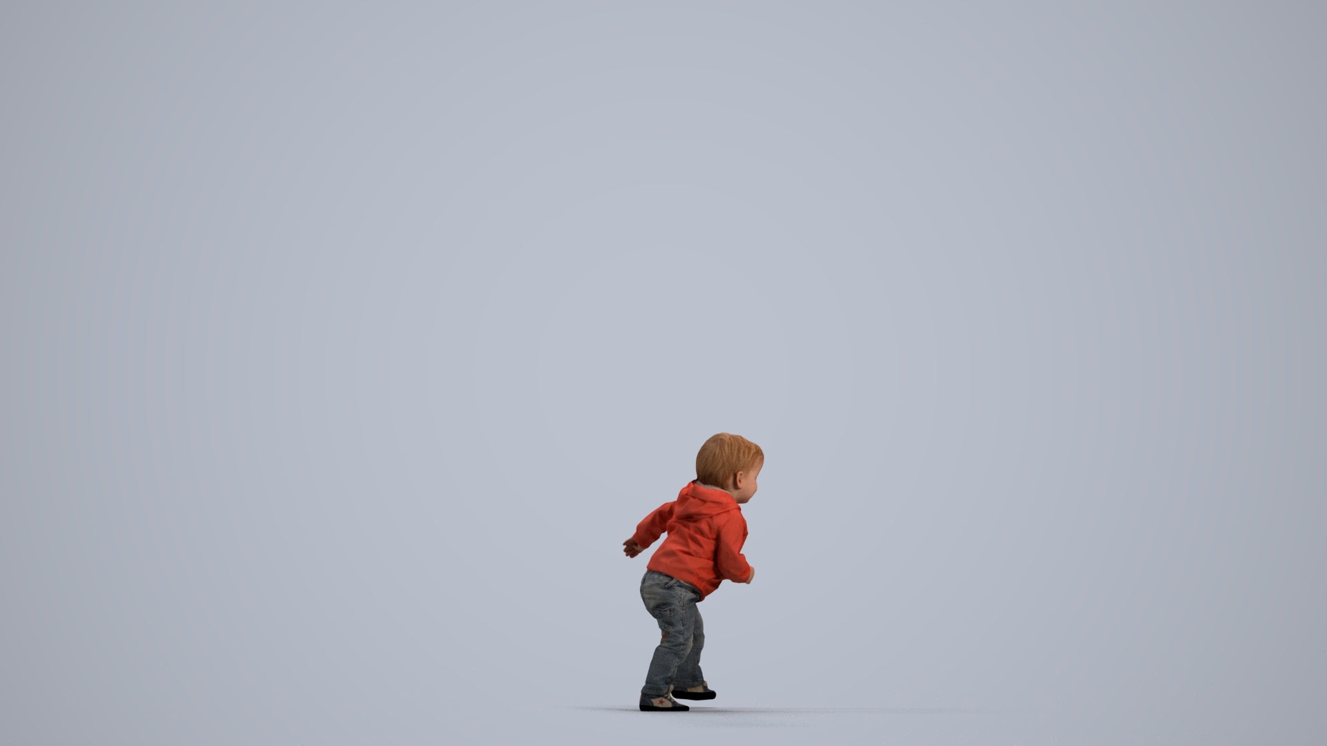 realistic 3D human boy casual kids, archviz people FBX OBJ for Blender, front view render