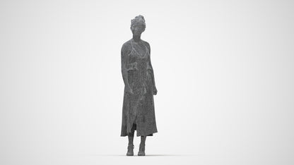 scanned 3D woman formal formalaffairs, photogrammetry people for Enscape and V-Ray, wireframe back view