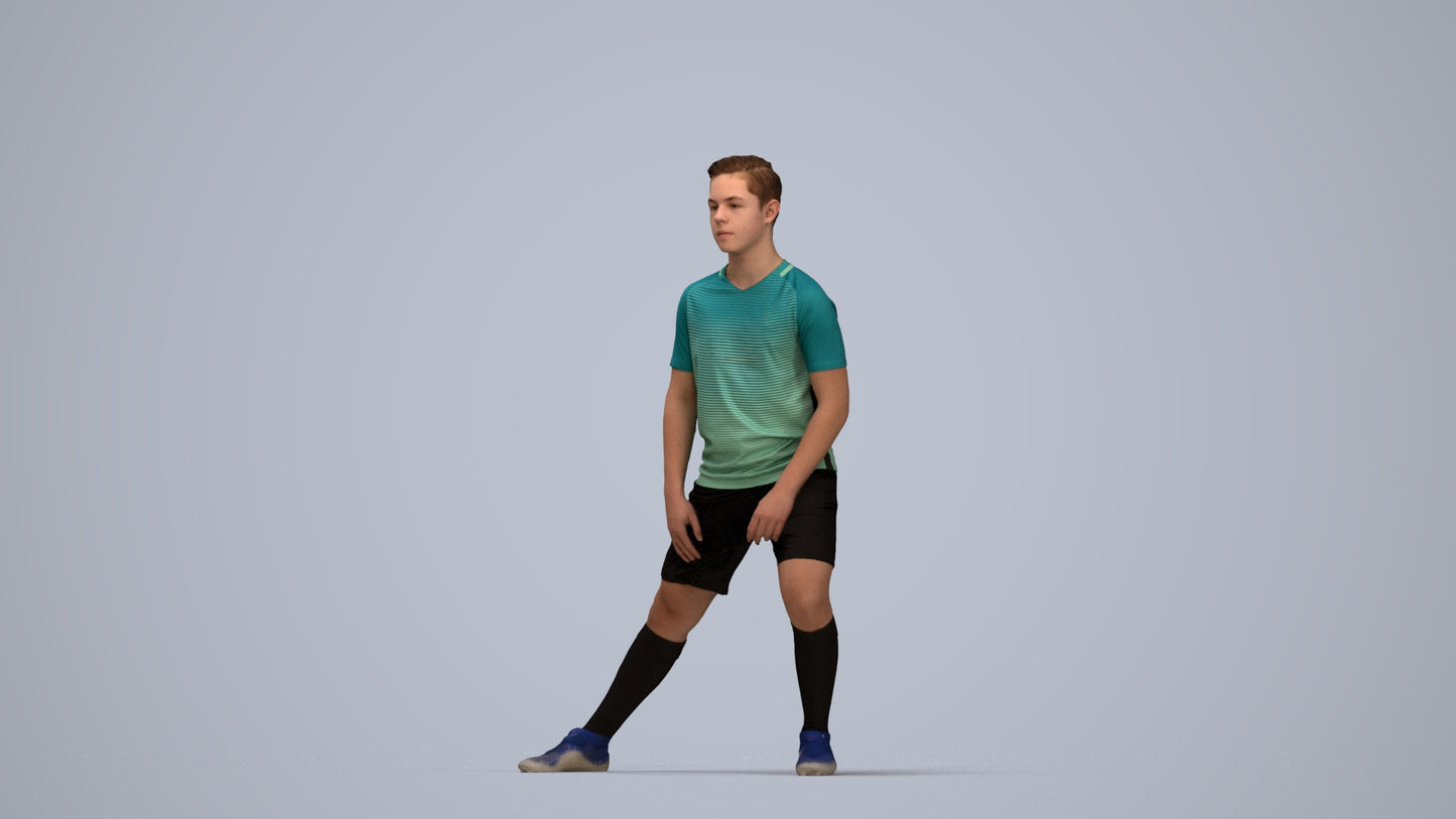 realistic 3D people boy sport, render-ready for V-Ray and Corona, FBX OBJ, top-down view render