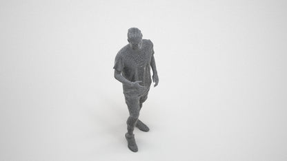 realistic 3D human man sport, archviz people FBX OBJ for Blender, wireframe three-quarter view