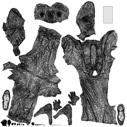 realistic 3D senior man business, scanned archviz people for Blender and 3ds Max, wireframe top-down view