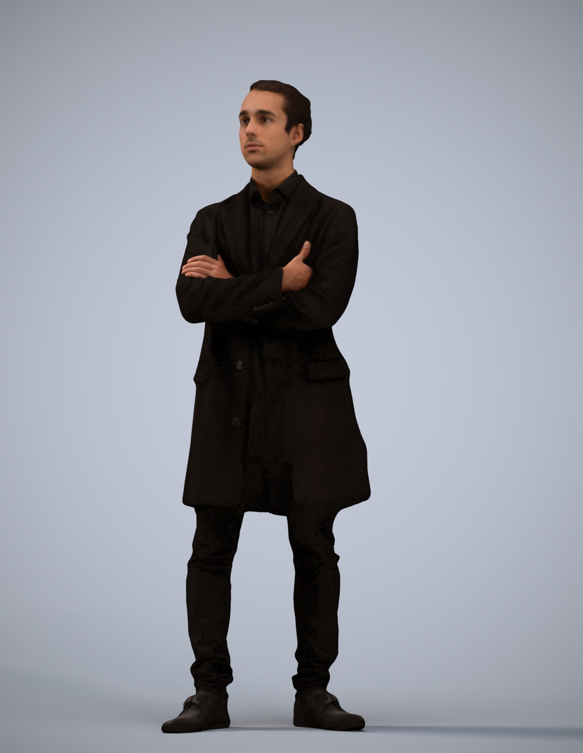 realistic 3D human man casual standing, archviz people FBX OBJ for Blender