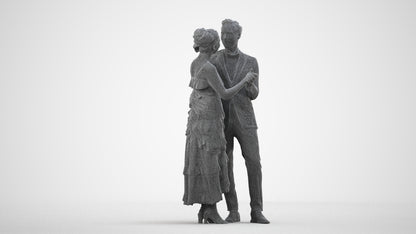 scanned 3D woman formal dancing, photogrammetry people for Enscape and V-Ray, wireframe side view