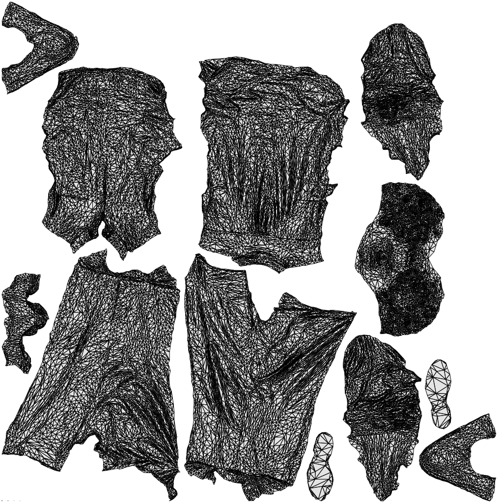 3D human model man casual standing, photogrammetry scanned person for archviz, wireframe top-down view