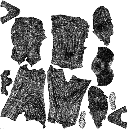 3D human model man casual standing, photogrammetry scanned person for archviz, wireframe top-down view