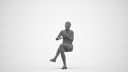 3D people model girl casual kids, scanned human for 3ds Max rendering, three-quarter front view render