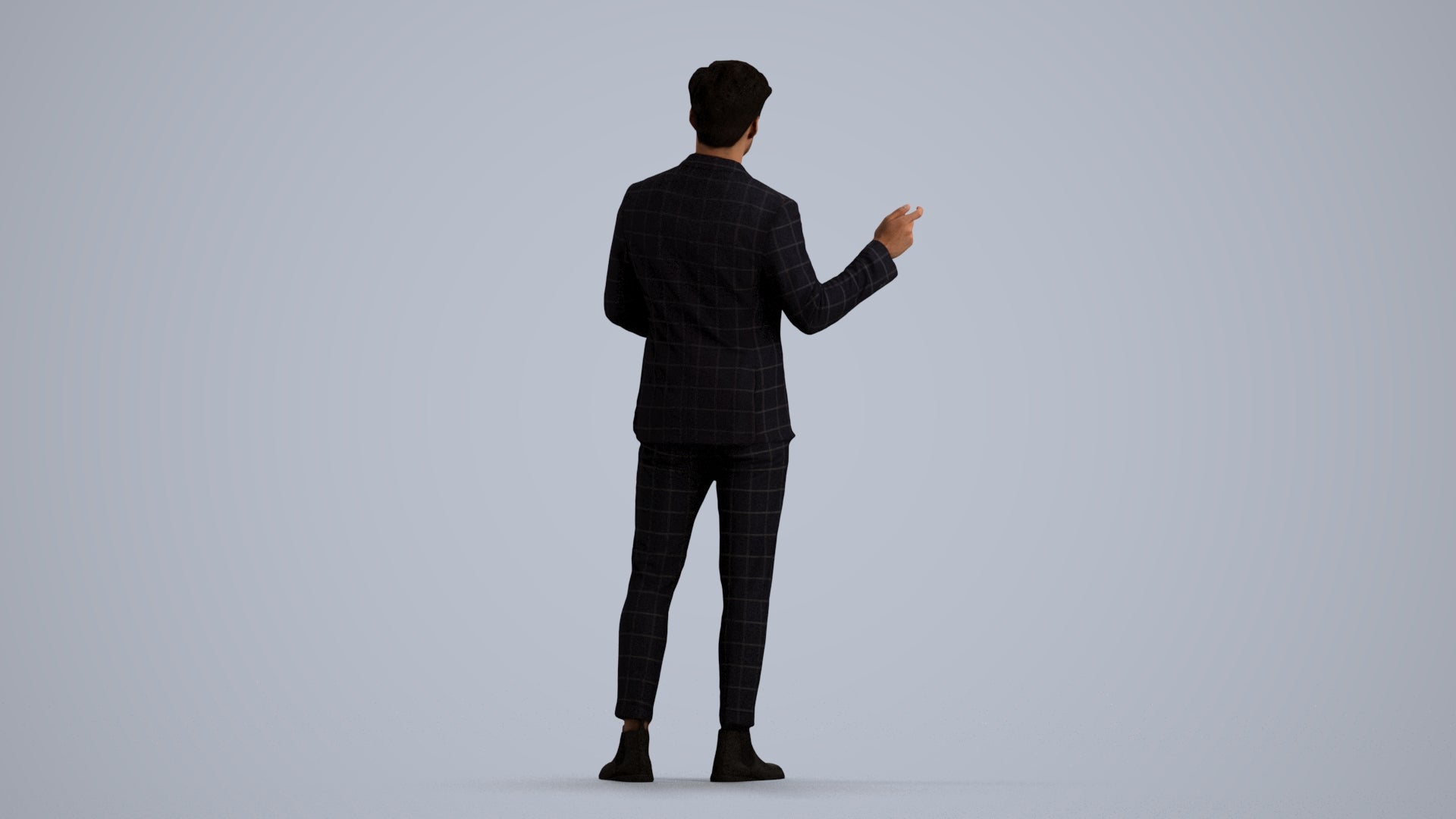 3D scanned man business, photorealistic archviz people for Enscape and SketchUp, front view render