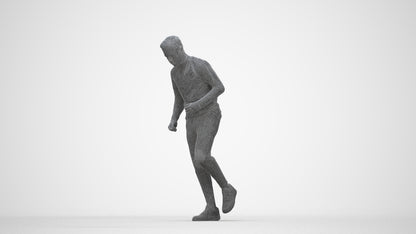 3D scanned boy sport casual, photorealistic archviz people for Enscape and SketchUp, wireframe back view