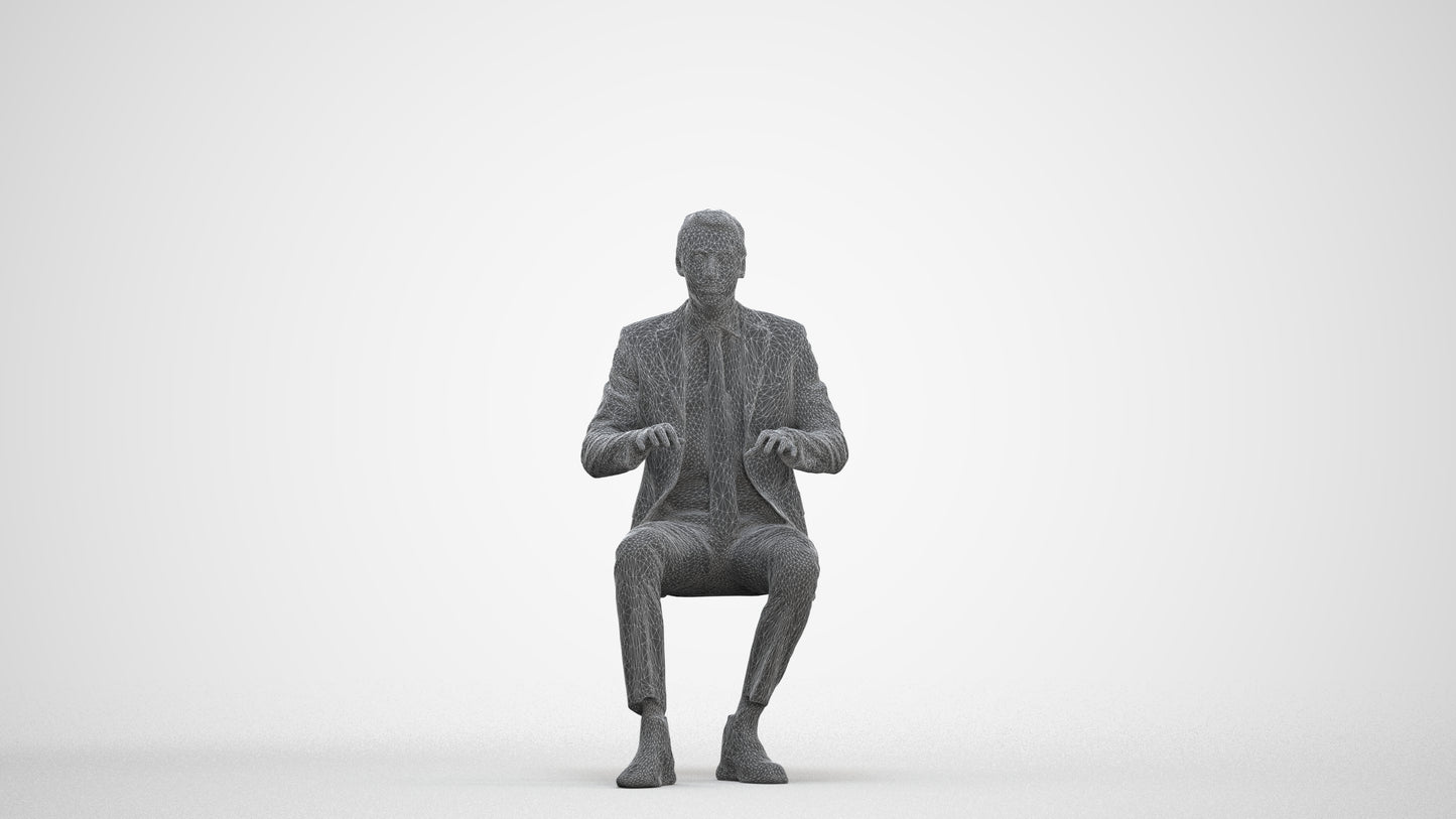 realistic 3D human man business, archviz people FBX OBJ for Blender, three-quarter front view render