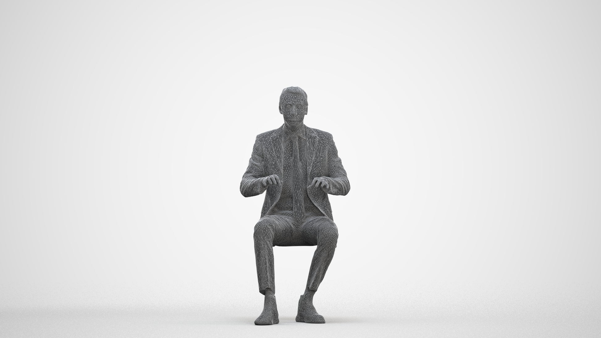 realistic 3D human man business, archviz people FBX OBJ for Blender, three-quarter front view render