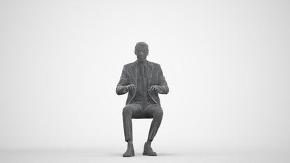 realistic 3D human man business, archviz people FBX OBJ for Blender, three-quarter front view render