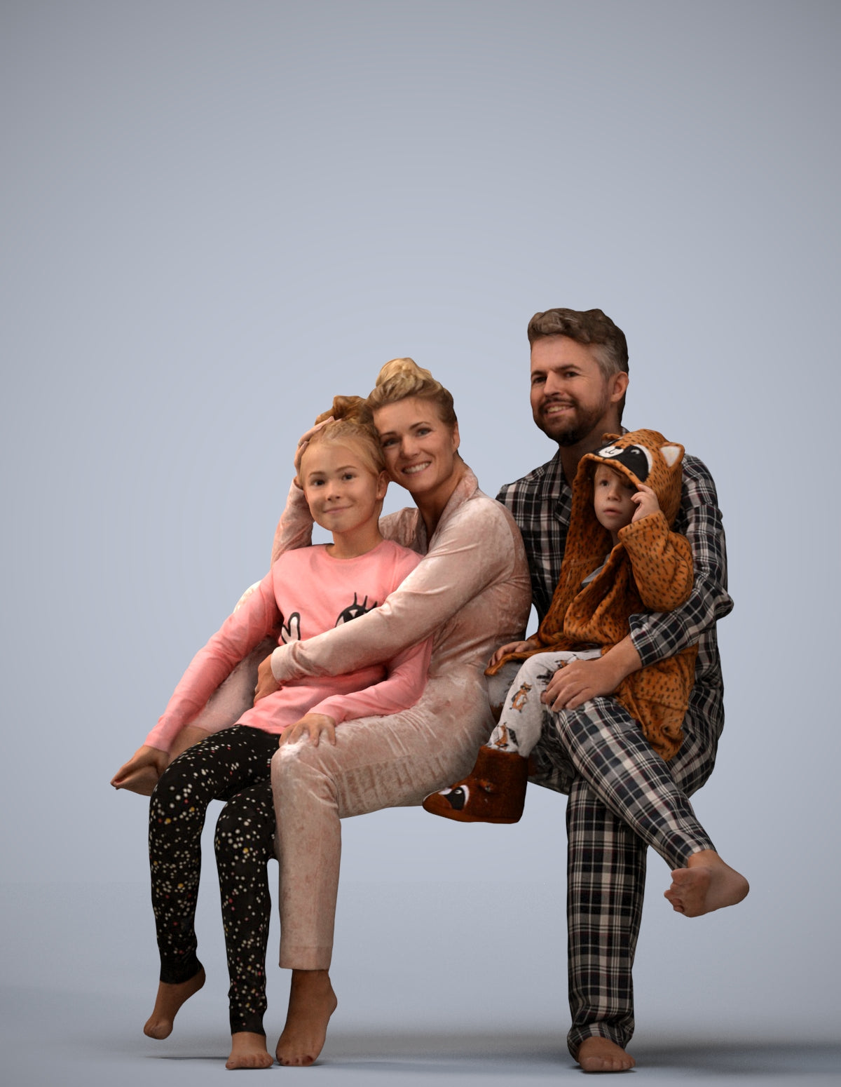3D people model girl kids, scanned human for 3ds Max rendering