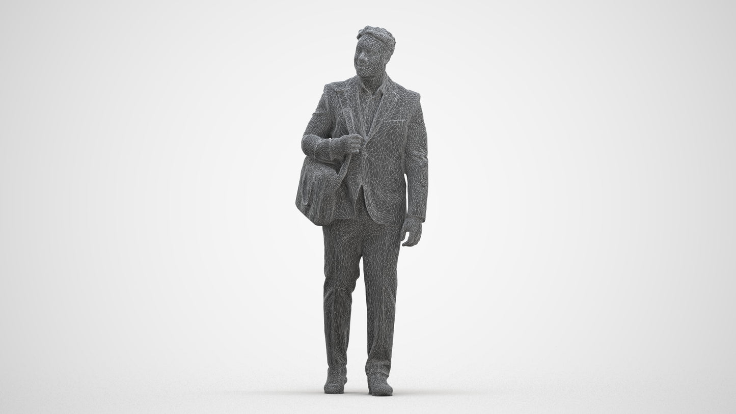 realistic 3D people man business, render-ready for V-Ray and Corona, FBX OBJ, three-quarter front view render