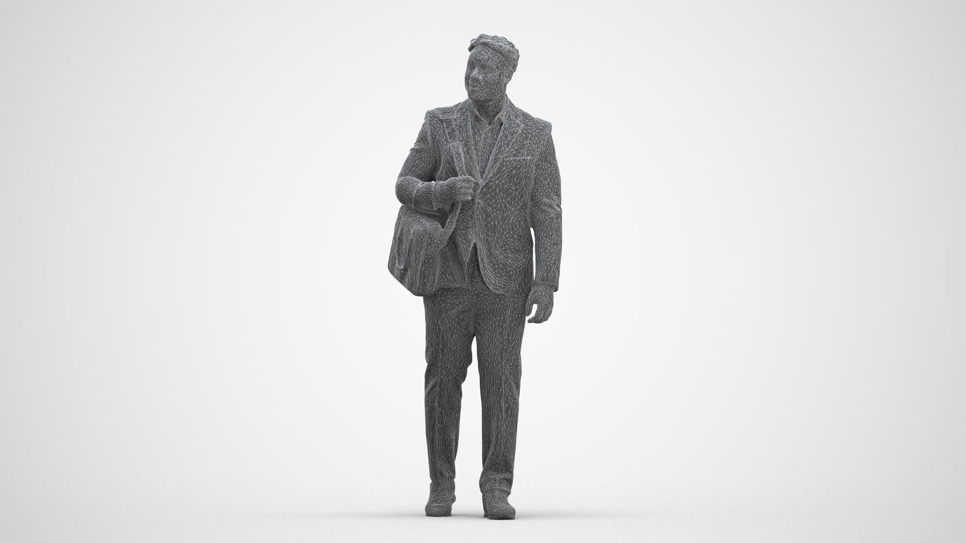 realistic 3D people man business, render-ready for V-Ray and Corona, FBX OBJ, three-quarter front view render