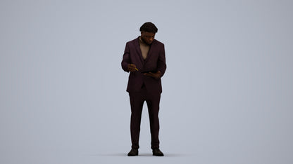 realistic 3D man business, scanned archviz people for Blender and 3ds Max, standing pose render