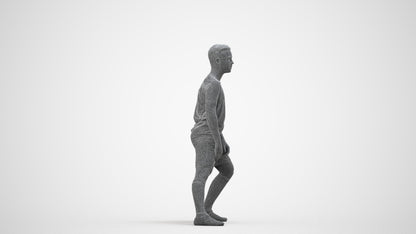 realistic 3D people boy sport, render-ready for V-Ray and Corona, FBX OBJ, wireframe side view