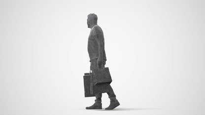 scanned 3D senior man casual shopping, photogrammetry people for Enscape and V-Ray, square thumbnail