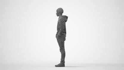 3D people model boy casual kids, scanned human for 3ds Max rendering, square thumbnail