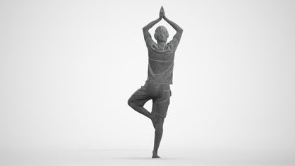 realistic 3D man casual sport, scanned archviz people for Blender and 3ds Max, wireframe front view