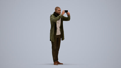 realistic 3D human man casual standing, archviz people FBX OBJ for Blender, standing pose render