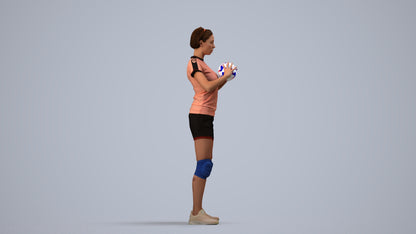realistic 3D people woman sport, render-ready for V-Ray and Corona, FBX OBJ, side view render