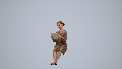 realistic 3D people girl casual kids, render-ready for V-Ray and Corona, FBX OBJ, top-down view render